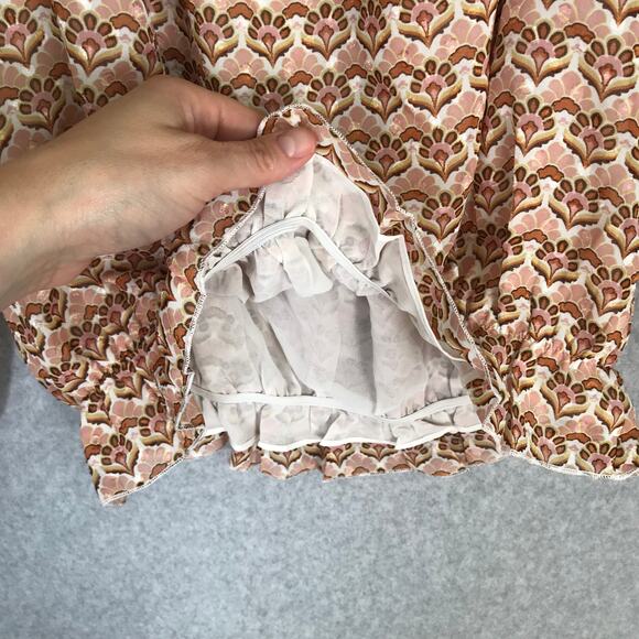 DR2 Anthropologie Blouse Womens Small Pink Ruffle Sheer Career Boho Cottage Twee - Picture 5 of 11